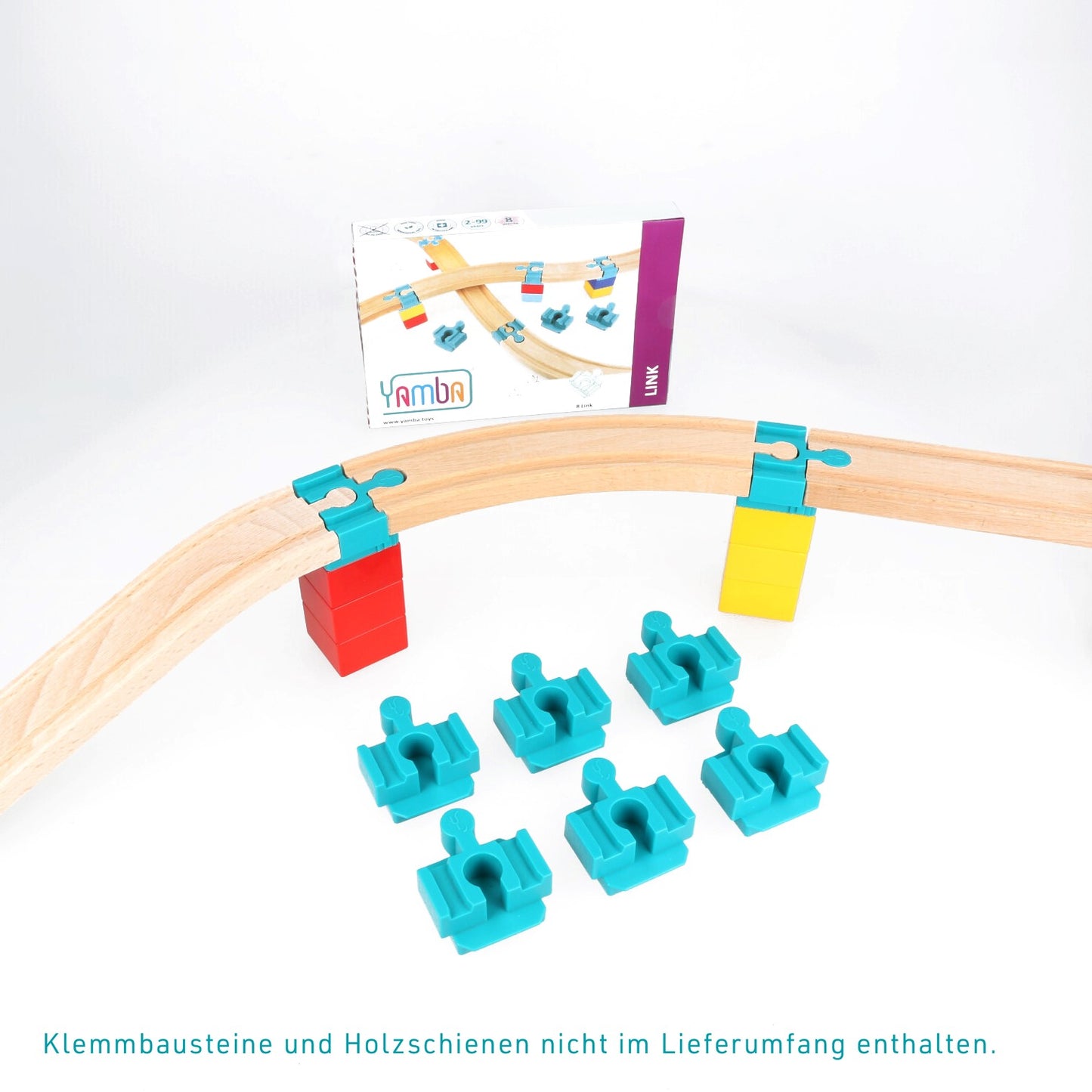 Yamba Adapter-Set "LINK"- Adapter-Steine für Brio®-Schienen und Duplo®-Bausteine