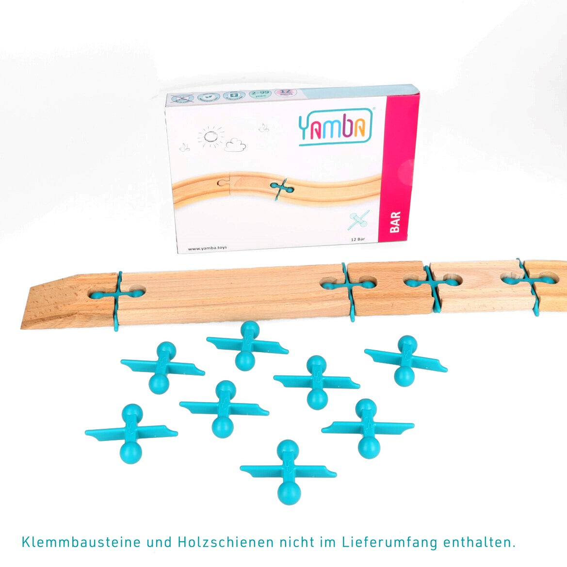 Yamba Adapter-Set "BAR"- Adapter-Steine für Brio®-Schienen und Duplo®-Bausteine