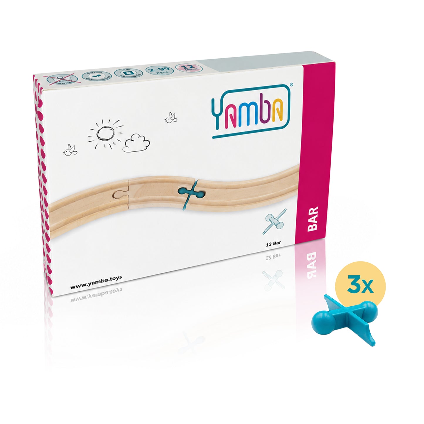 Yamba Adapter-Set "BAR"- Adapter-Steine für Brio®-Schienen und Duplo®-Bausteine