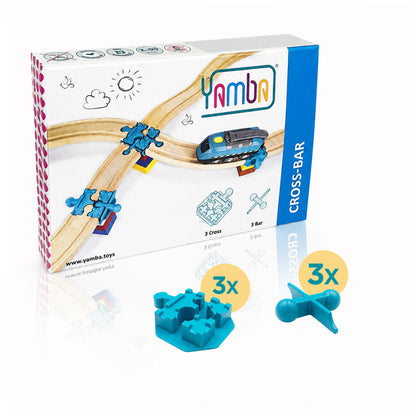 Yamba Adapter-Set "CROSS BAR"- Adapter-Steine für Brio®-Schienen und Duplo®-Bausteine