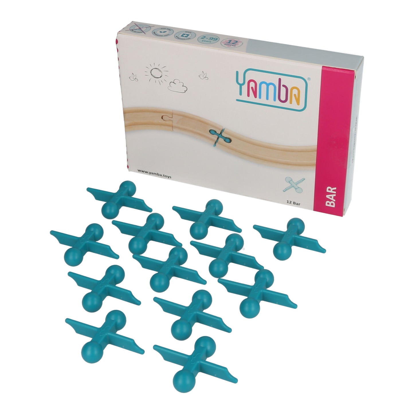 Yamba Adapter-Set "BAR"- Adapter-Steine für Brio®-Schienen und Duplo®-Bausteine