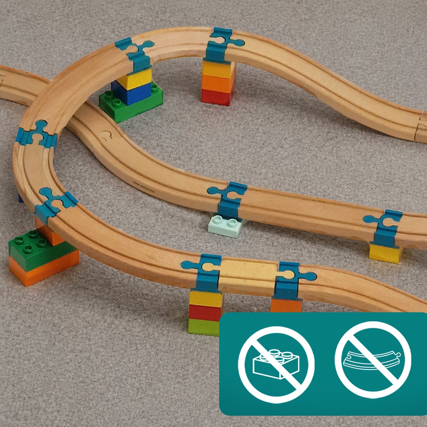 Yamba Adapter-Set "LINK"- Adapter-Steine für Brio®-Schienen und Duplo®-Bausteine